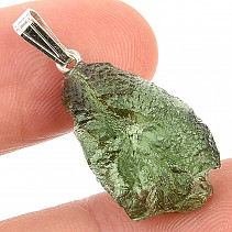 Moldavite pendant handle Ag 925/1000 2.4g Chlum