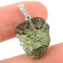 Moldavite pendant handle Ag 925/1000 2.6g Chlum