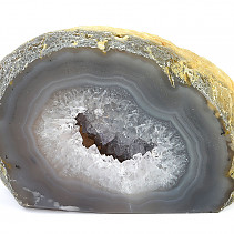 Gray agate geode with cavity 404g