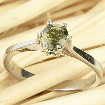 Vltavín prsten kulatý 5mm standard brus Ag 925/1000