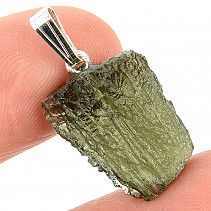 Moldavite pendant handle Ag 925/1000 2.1g Chlum