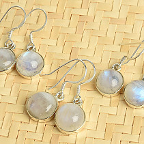 Round moonstone earrings (Ag 925/1000)