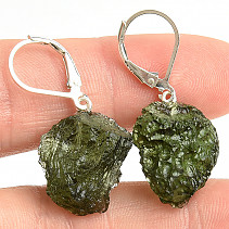 Earrings raw moldavite Ag 925/1000 5.7g