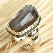 Agate silver ring Ag 925/1000 10.6g size 53