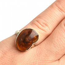 Fire agate silver ring Ag 925/1000 4.5g size 51