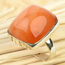 Ring carnelian rectangle Ag 925/1000 9.7g size 56
