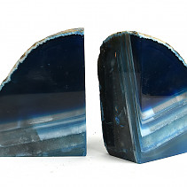 Decorative bookends from blue agate 1854g Brazil