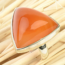 Ring carnelian triangle Ag 925/1000 9.1g size 57