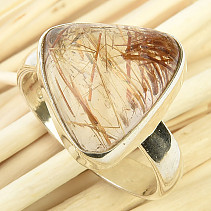 Ring rutile in crystal triangle Ag 925/1000 5.5g size 56