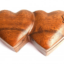 Jewelry box made of wood in the shape of a heart