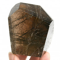 Amethyst with tourmaline cut form 304g