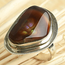 Fire agate silver ring Ag 925/1000 9.4g size 58