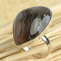 Agate silver ring Ag 925/1000 7.3g size 52