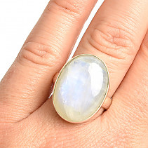 Oval moonstone ring size 58 Ag 925/1000 8.6g