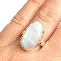 Oval moonstone ring size 58 Ag 925/1000 7.3g
