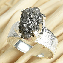 Raw diamond ring Ag 925/1000 7.9g size 54