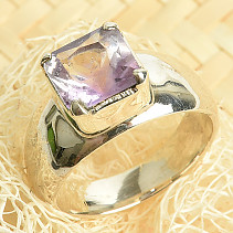 Ring amethyst cut square size 54 Ag 925/1000 6.7g