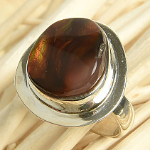 Fire agate ring Ag 925/1000 6.2g size 51