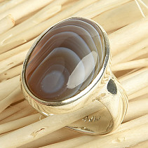 Agate ring oval size 53 Ag 925/1000 8.1g