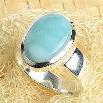 Oval ring with larimar Ag 925/1000 (size 56) 6.5g
