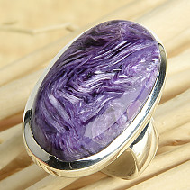 Charoite oval ring Ag 925/1000 9.4g (size 54)
