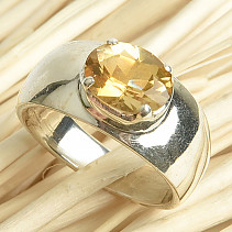 Ring citrine cut oval size 53 Ag 925/1000 6.8g
