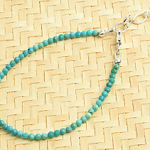 Turquoise right bracelet beads 2.5mm clasp Ag 925/1000