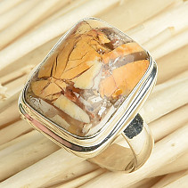 Mookaite square ring size 56 Ag 925/1000 6.3g