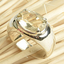 Ring citrine cut oval size 56 Ag 925/1000 11.8g