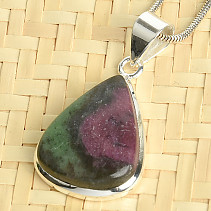 Ruby in zoisite pendant drop Ag 925/1000 7.2g