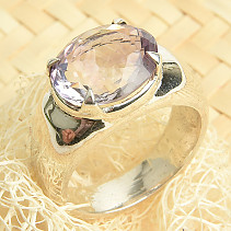 Ring amethyst cut oval size 57 Ag 925/1000 11.7g