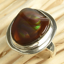 Fire agate ring Ag 925/1000 7.5g size 55