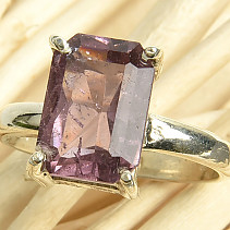 Amethyst ring cut rectangle size 52 Ag 925/1000 3.6g