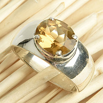 Ring citrine cut oval size 55 Ag 925/1000 7.2g