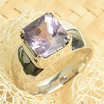 Ring amethyst cut square size 53 Ag 925/1000 6.8g