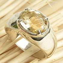 Ring citrine cut oval size 56 Ag 925/1000 10.5g