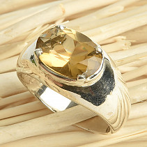 Ring citrine cut oval size 57 Ag 925/1000 10.6g