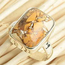 Mookait ring rectangle size 55 Ag 925/1000 5.3g