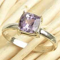 Amethyst ring cut square size 57 Ag 925/1000 2.5g