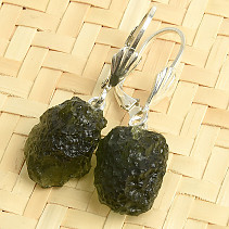 Natural moldavite earrings Ag 925/1000 4.1g