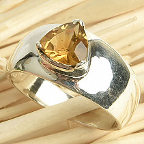 Prsten citrín brus trojúhelník vel.54 Ag 925/1000 5,7g