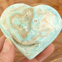 Blue aragonite heart from Pakistan 189g
