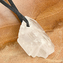 Kunzite crystal pendant on leather 6.5g