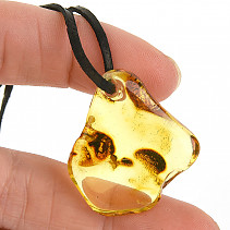 Amber pendant 4g on leather