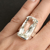 Prsten s broušeným křišťálem Ag 925/1000 13,9g vel.54