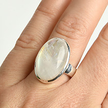 Ring moonstone oval size 57 Ag 925/1000 8.9g