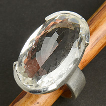 Ring with cut crystal Ag 925/1000 13.7g size 56