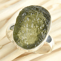 Ring with raw moldavite size 57 Ag 925/1000 5.3g