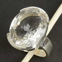 Ring with cut crystal Ag 925/1000 14.8g size 58