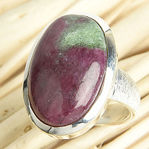 Ruby ring in zoisite Ag 925/1000 13.3g size 55